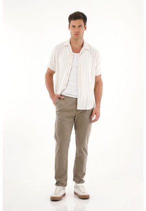 Camisa Tipo Bowling Con Diseño A Rayas Para Hombre