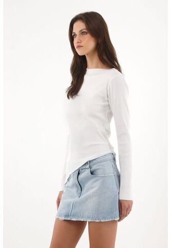 Tennis Camiseta Manga Larga Acampanada Blanca Para Mujer Tennis