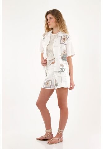 Tennis Camisa Manga Corta Con Estampados Localizados Para Mujer Tennis