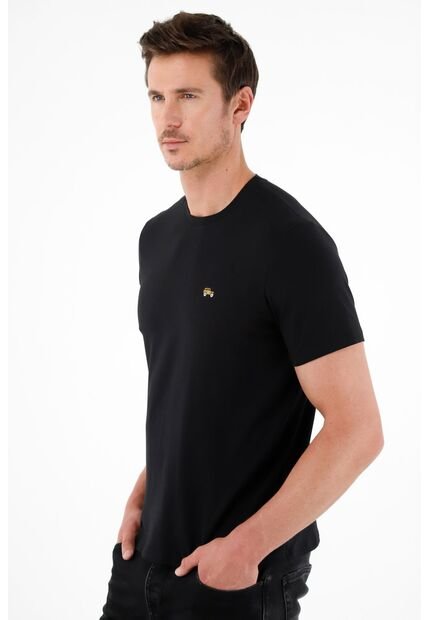 Camiseta Negra Manga Corta Para Hombre