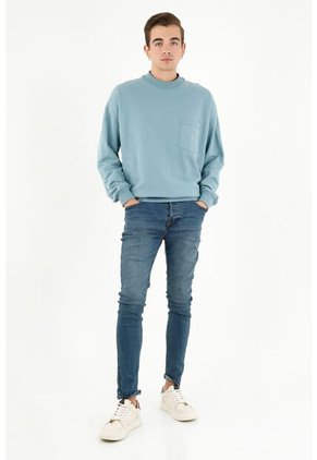 Buzo Oversize Azul Para Hombre