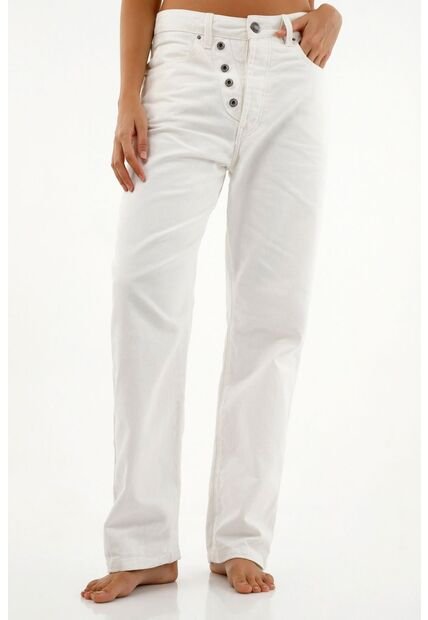 Jean Crudo Con Botones Para Mujer