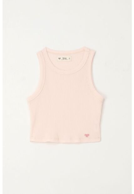 Camiseta Manga Sisa En Rib Rosado Para Niña