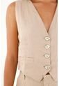Chaleco Café Con Botones Para Mujer de Tennis