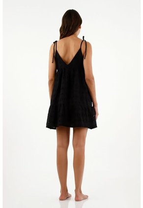 Vestido Negro De Tiras Para Mujer