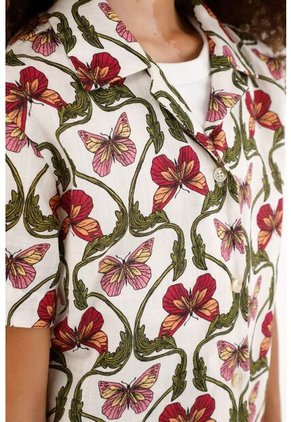 Camisa Con Estampado De Mariposas Para Niña