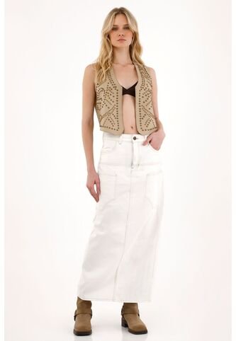 Tennis Falda Larga En Bull Denim Crudo Para Mujer Tennis