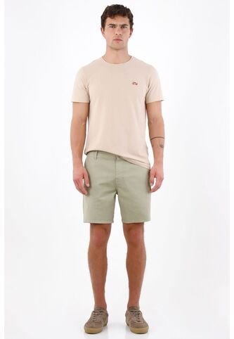 Tennis Bermuda Regular Fit Con Frente Limpio Y Bolsillos Diagonales En Algodón Verde Oliva Para Hombre Tennis
