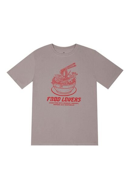 Tennis Camiseta Gris Con Estampado Frontal Para Hombre