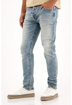 Tennis Jean Skinny Con Lavado Tipo Froster Azul Para Hombre