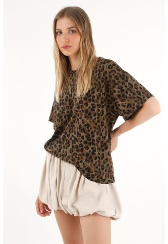 Tennis Camiseta Oversized Estampado Animal Print Para Mujer Tennis