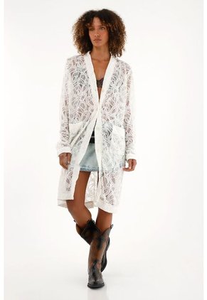 Tennis Kimono En Encaje Crudo Para Mujer