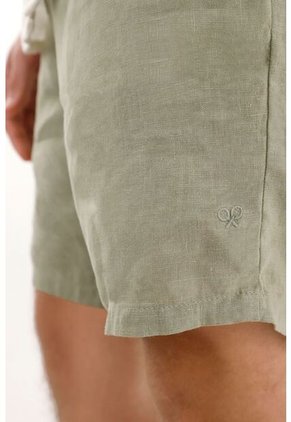 Tennis Bermuda Chino En 100% Lino Verde Para Hombre
