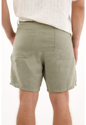 Tennis Bermuda Chino En 100% Lino Verde Para Hombre