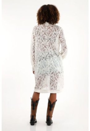 Tennis Kimono En Encaje Crudo Para Mujer