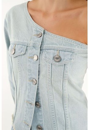 Tennis Camisa Azul De Un Solo Hombro Para Mujer