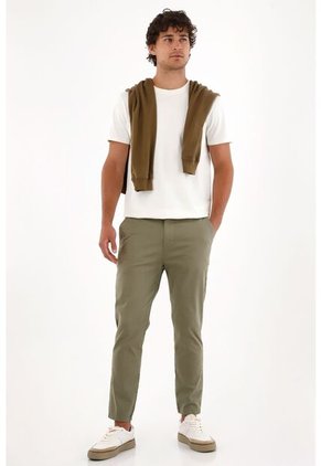 Tennis Pantalón Chino Verde De Silueta Amplia Para Hombre