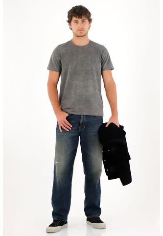 Tennis Camiseta Básica Con Efecto Desgastado Gris Para Hombre Tennis