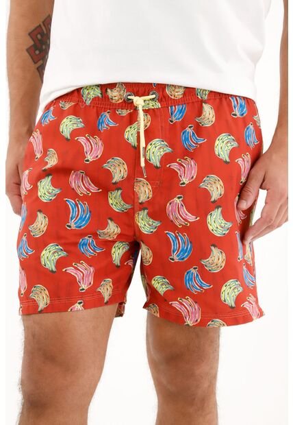 Tennis Pantaloneta De Baño Con Estampado De Bananas Para Hombre