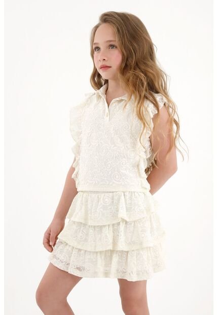 Camiseta Tela Bordada Curdo Para Niña