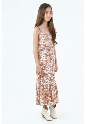 Vestido Para Niña Tennis, Largo Y Estampado Flores