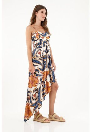 Tennis Vestido Estampado De Tiras Para Mujer