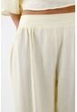 Tennis Pantalón Para Mujer De Viscosa Marfil Fit Relajado Con Textura Crinkle de Tennis