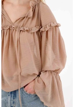 Tennis Camisa En Tela Chifón Con Boleros Rosada Para Mujer