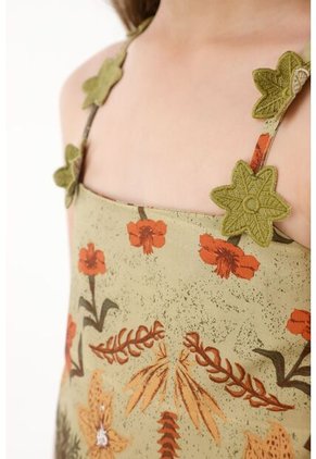 Vestido Corto Con Estampado De Flores Para Niña