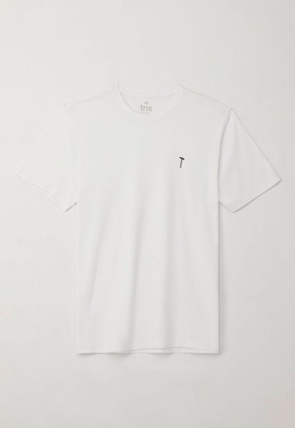 Camiseta Básica De Silueta Regular Blanca Para Hombre
