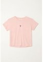 Camiseta Básica Estampada Rosada Para Niña de Tennis