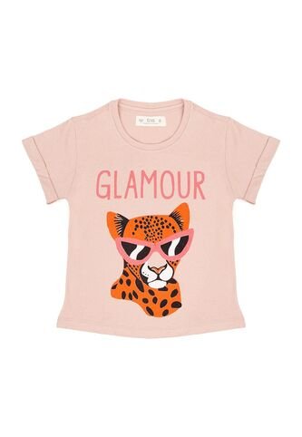 Camiseta Rosada Con Estampado De Leopardo Para Niña Tennis