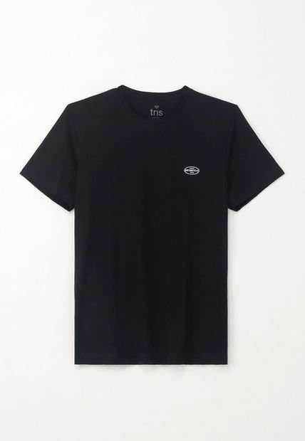 Camiseta Básica Manga Corta Negra Para Hombre