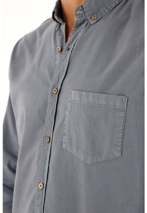 Tennis Camisa Oxford Manga Larga Azul Para Hombre