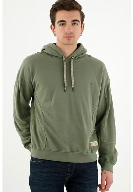 Buzo Tipo Hoodie Verde Para Hombre
