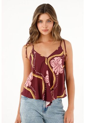 Camisa Tipo Pañoleta Estampada Para Mujer