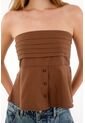 Tennis Camisa Strapless De Botones Café Para Mujer de Tennis