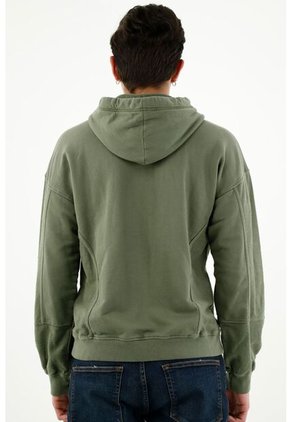 Buzo Tipo Hoodie Verde Para Hombre