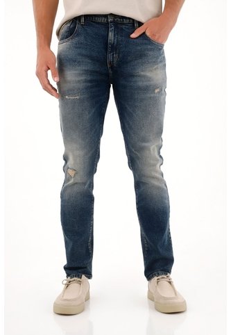 Tennis Jean Recto Con Desgastes Azul Para Hombre Tennis