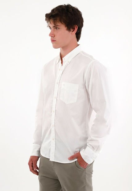 Camisa De Botones Blanca Para Hombre