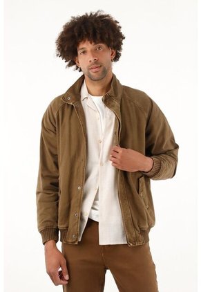 Tennis Chaqueta Café Tipo Bomber Para Hombre