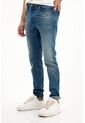 Tennis Jean Super Skinny Azul tiro Medio Con Bigotes 3D Para Hombre de Tennis