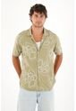 Tennis Camisa Tipo Bowling Estampada Con Textura Ligera Para Hombre de Tennis