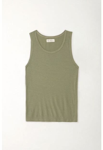 Tennis Camiseta Manga Sisa Verde Con Acabado Natural Para Mujer