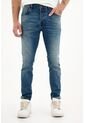 Tennis Jean Super Skinny Azul tiro Medio Con Bigotes 3D Para Hombre de Tennis