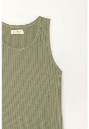 Tennis Camiseta Manga Sisa Verde Con Acabado Natural Para Mujer