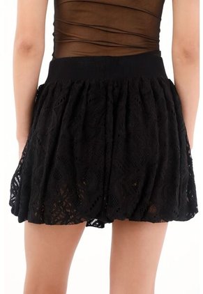 Tennis Falda Corta Abombachada Negra Para Mujer
