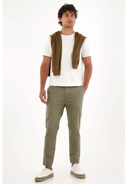 Tennis Pantalón Chino Verde De Silueta Amplia Para Hombre