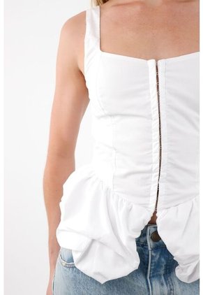 Tennis Camisa Tipo Corsé De Tiras Blanca Para Mujer