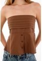 Tennis Camisa Strapless De Botones Café Para Mujer de Tennis
